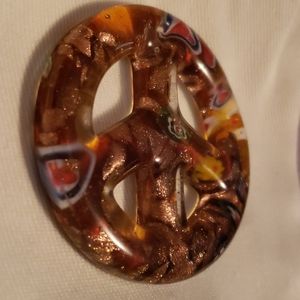 Murano glass ✌ peace symbol for necklace